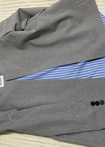 Gri Kadın Midi Ofis Blazeri - Görsel 3