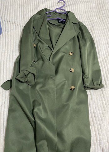 Kadın Khaki Uzun Düğmeli Trençkot - Görsel 2