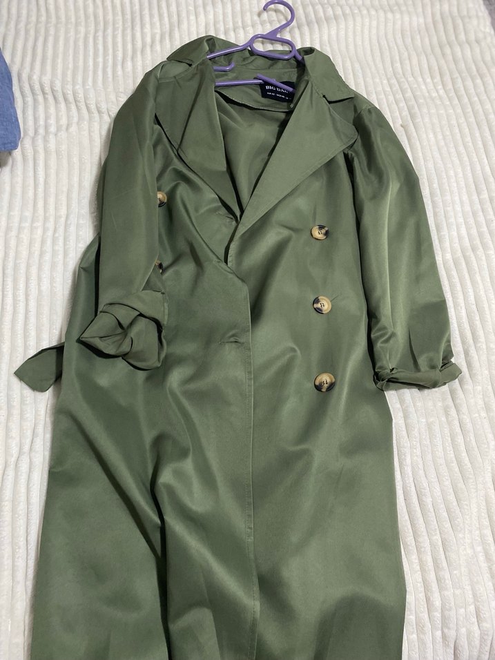 Kadın Khaki Uzun Düğmeli Trençkot - Görsel 2