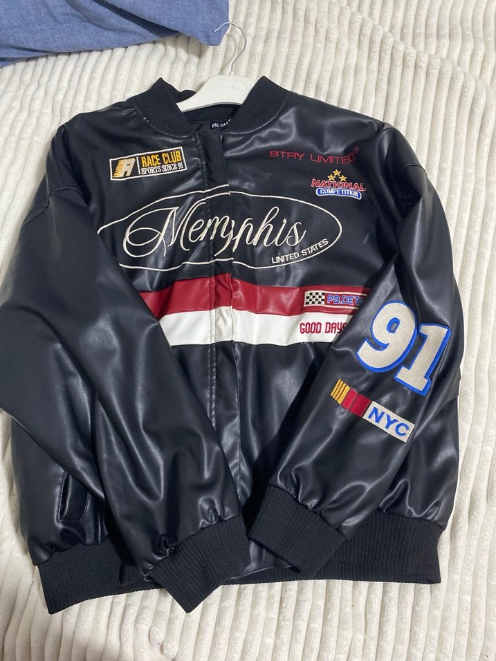 Kadın Siyah Baskılı Deri Biker Ceket - Görsel 2