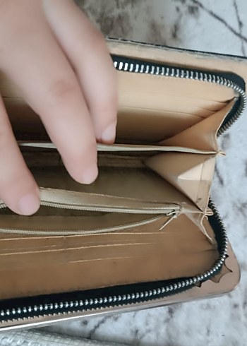 Parlak Siyah Deri Yılan Desenli Kadın Cüzdan - Görsel 6