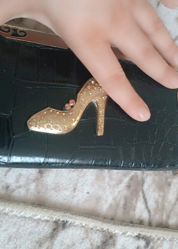 Parlak Siyah Deri Yılan Desenli Kadın Cüzdan - Görsel 2