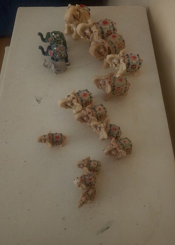 Camel Renkli Küçük Fil Figürinleri Seti - Görsel 3