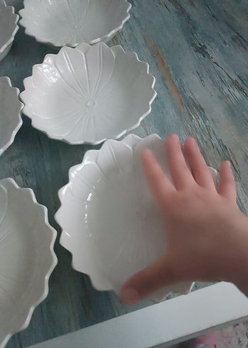 Beyaz Dalgalı Kenarlı Yemek Tabağı Seti - Görsel 3