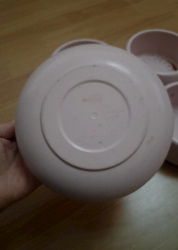 Pastel Pembe Seramik Kase çiçek saksisi - Görsel 3