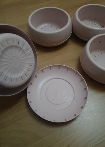 Pastel Pembe Seramik Kase çiçek saksisi - Görsel 5