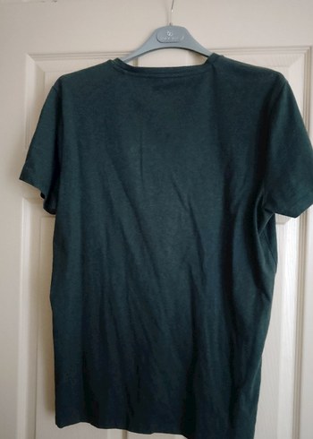 Gri V Yakalı Keten Erkek Tişört - Görsel 4