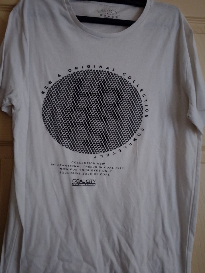 Beyaz Erkek Oversize Baskılı Tişört - Görsel 3