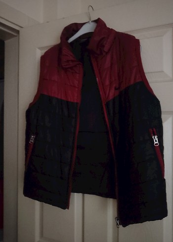 Bordo Siyah Fermuarlı Erkek Yelek - Görsel 2