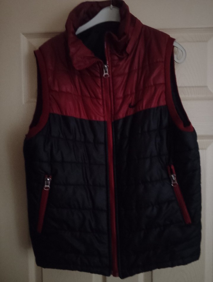 Bordo Siyah Fermuarlı Erkek Yelek - Görsel 5