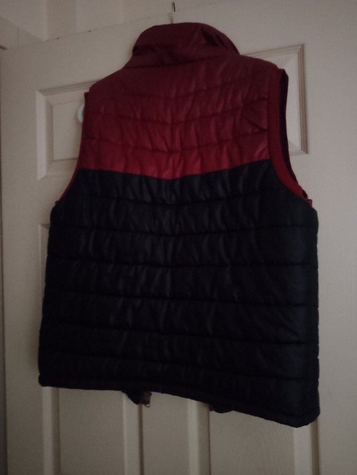 Bordo Siyah Fermuarlı Erkek Yelek - Görsel 3