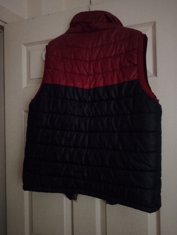 Bordo Siyah Fermuarlı Erkek Yelek - Görsel 4