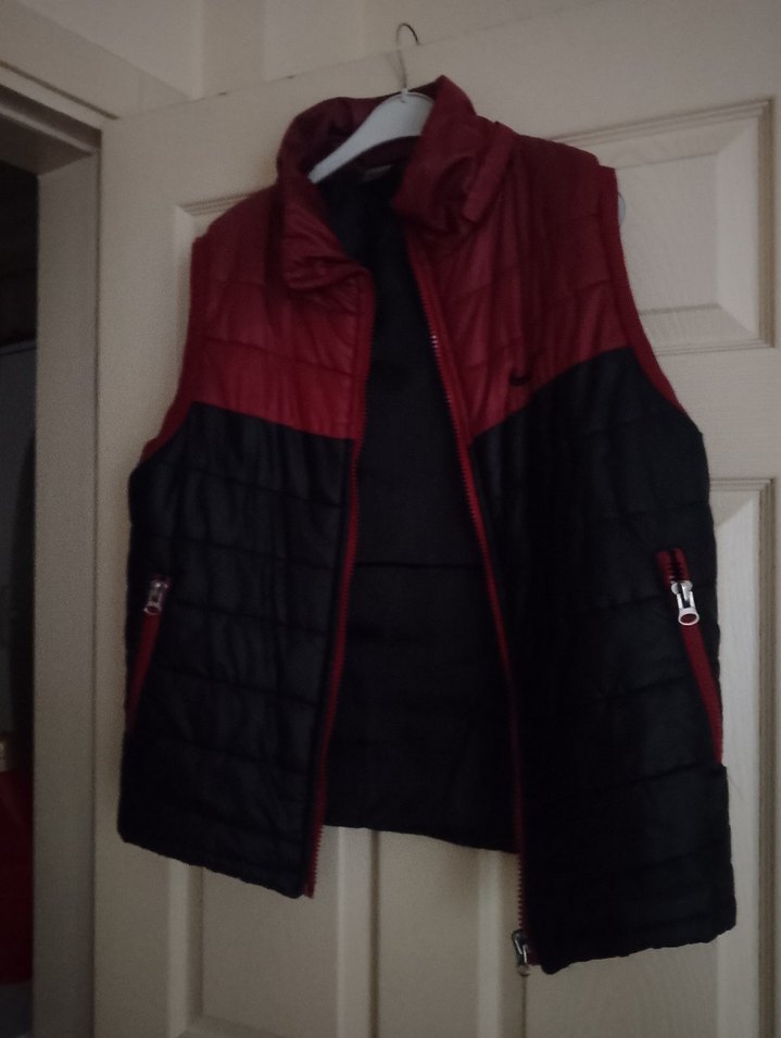 Bordo Siyah Fermuarlı Erkek Yelek - Görsel 2