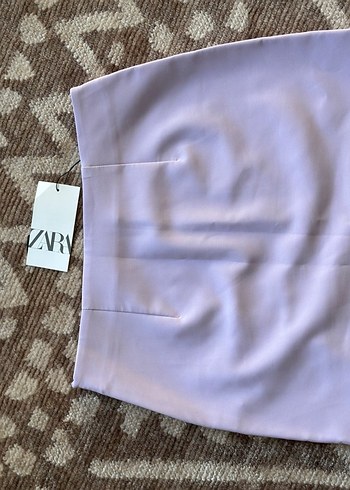 m Beden Fiyonk Detaylı Mor Mini Etek