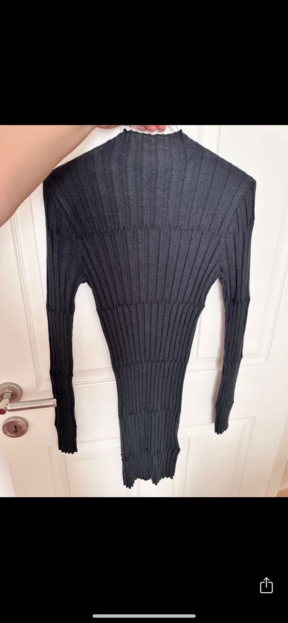 Zara Yakalı Uzun Kollu Mini Elbise - Görsel 3