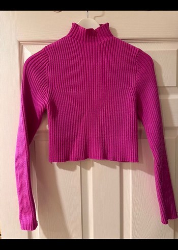 Zara Kadın Pembe Boğazlı Triko Kazak - Görsel 5