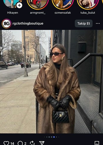 Kahverengi  Uzun Kadın Kürk Kaban - Görsel 2