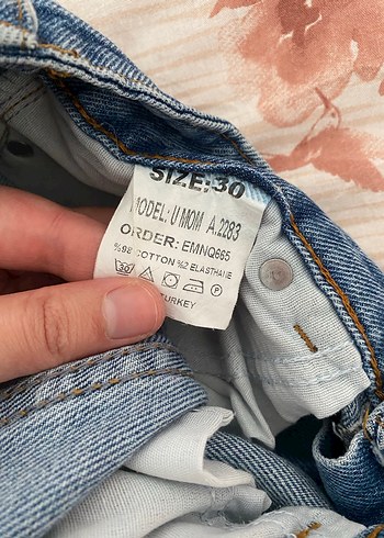 Diğer Mavi Loose Fit Kadın Denim Pantolon u mom
