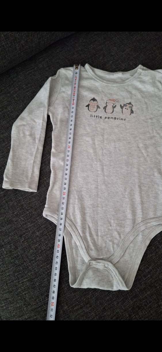 Uzun Kollu Gri Bebek Body - Görsel 2