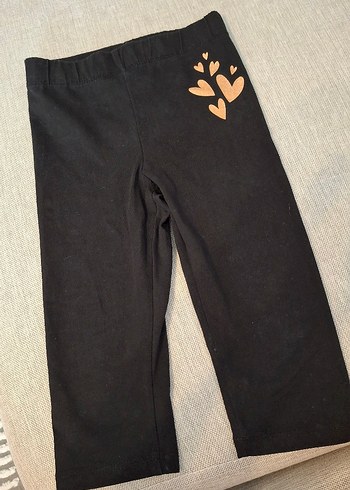 Kız Çocuk Siyah Süet Baskılı Tayt - Görsel 2