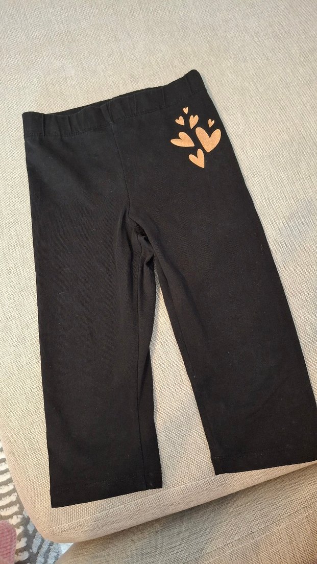 Kız Çocuk Siyah Süet Baskılı Tayt - Görsel 2