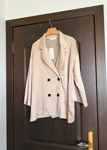 Zara Bej Cift Sirali Blazer Ceket