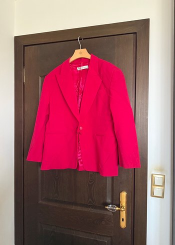 Zara Canli Fusya Tek Dugmeli Blazer Ceket