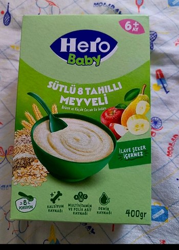 Hero Baby Sütlü 8 Tahıllı Meyveli 400gr
