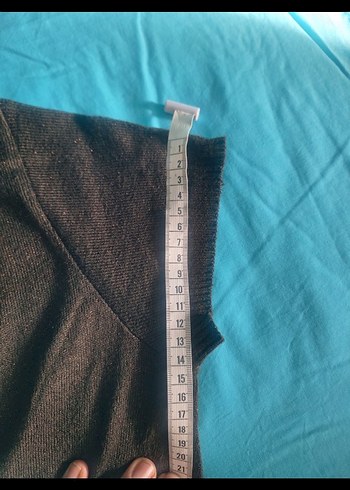 Düğmeli V Yaka Kahverengi Kısa Kollu Hırka - Görsel 5