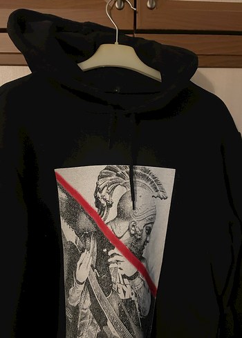 Kadın Siyah Baskılı Kapüşonlu Sweatshirt - Görsel 3