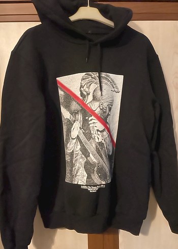 Kadın Siyah Baskılı Kapüşonlu Sweatshirt - Görsel 2