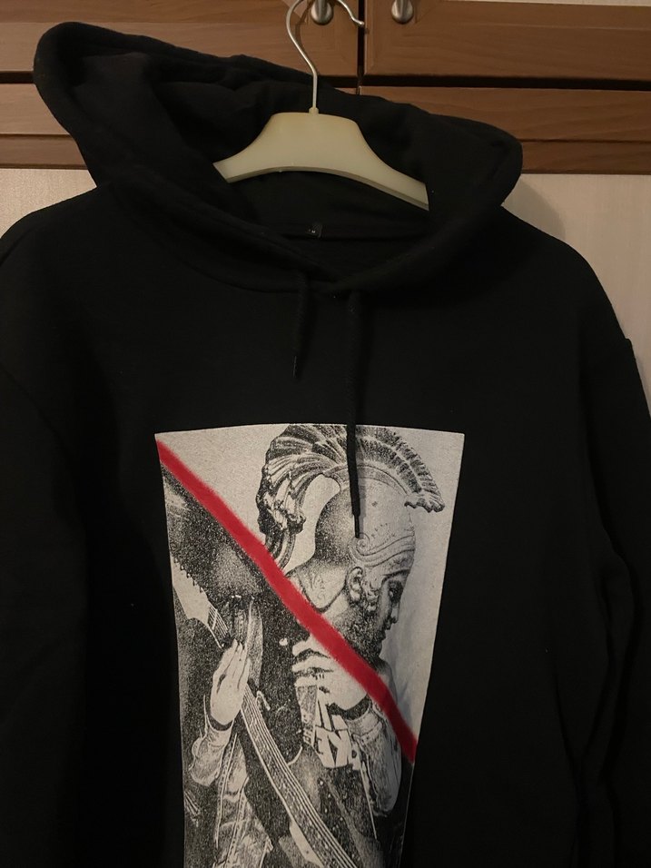 Kadın Siyah Baskılı Kapüşonlu Sweatshirt - Görsel 3