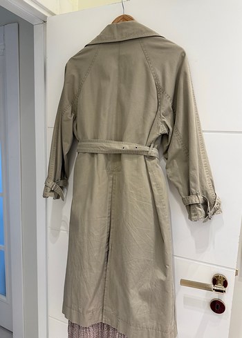 Mango Bej Kemerli Uzun Kadın Trençkot - Görsel 4