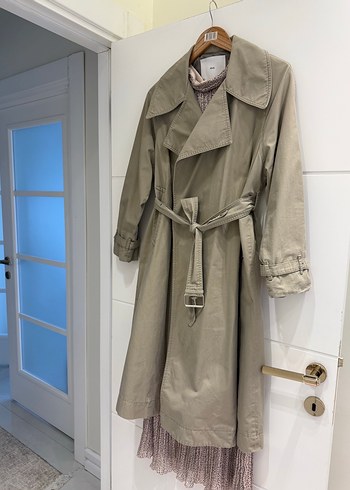 Mango Bej Kemerli Uzun Kadın Trençkot - Görsel 2