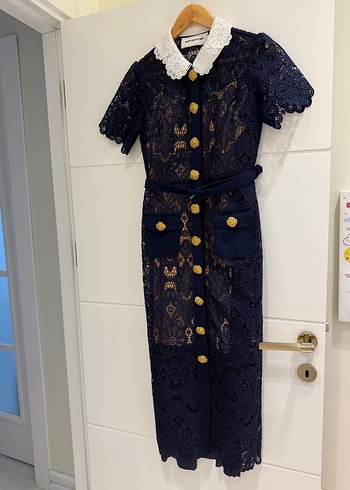 Deep atelier Dantelli Lacivert Mini Elbise - Görsel 2