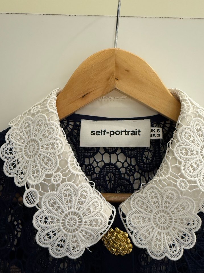 Deep atelier Dantelli Lacivert Mini Elbise - Görsel 4