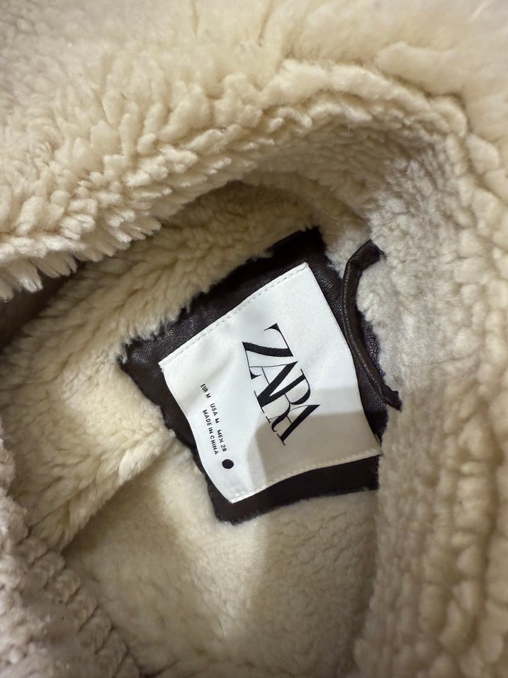 Zara Kürklü Kahverengi Süet Kolsuz Kadın Yelek - Görsel 4