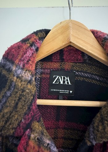 Zara Düğmeli Çok Renkli Midi Kadın Kaban - Görsel 4