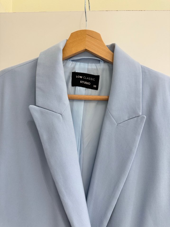 Mavi Keten Kadın Blazer Ceket - Görsel 2