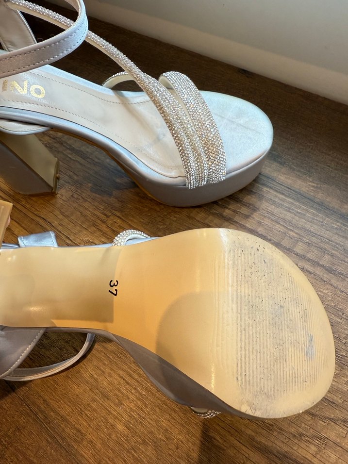 Beyaz Platform Topuklu Kadın Abiye Ayakkabı - Görsel 5