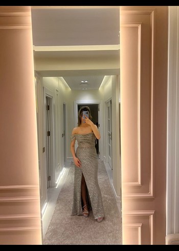 Drapeli Straplez Uzun Abiye Elbise - Görsel 4