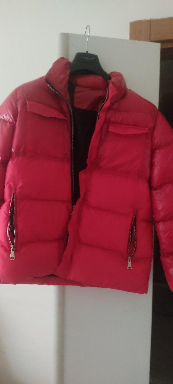 Kırmızı unisex parlak mont - Görsel 2