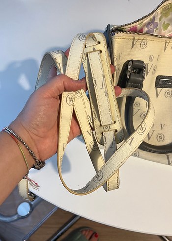 Vintage vakko Beyaz Deri Kadın Çanta - Görsel 4