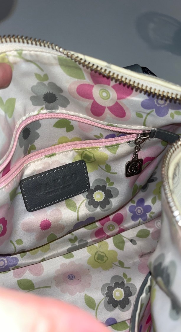 Vintage vakko Beyaz Deri Kadın Çanta - Görsel 3