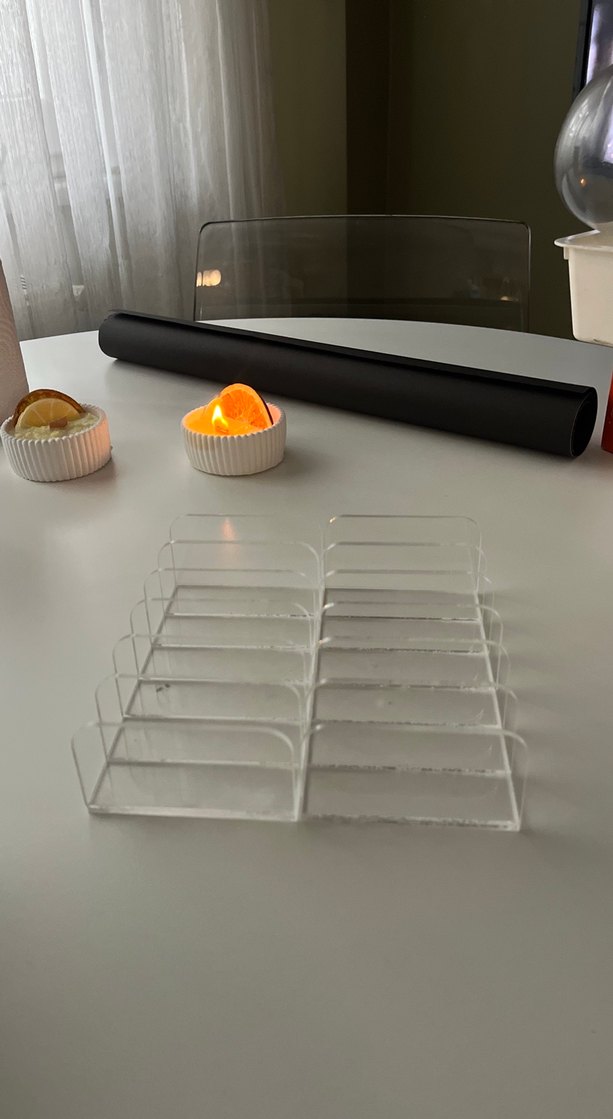 Şeffaf Makyaj Organizeri - Turuncu Detaylı - Görsel 4