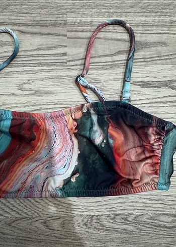 Diğer Bohem Çok Renkli Bağcıklı Mini Bikini Üstü