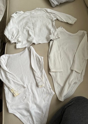 Beyaz Uzun Kollu Bebek Body, Pamuk, Sokak Stili - Görsel 2