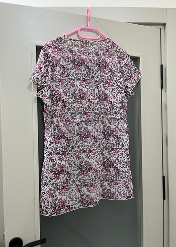 Pembe Bağlama Desenli Hamile Bluzu Düğmeli - Görsel 6