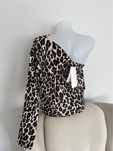 l Beden kahverengi Renk Leopar bluz
