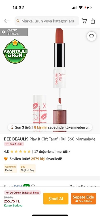 Beden pembe Renk Beaulis play it 560 marmalade